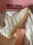 Бели платови кецове Miu Miu