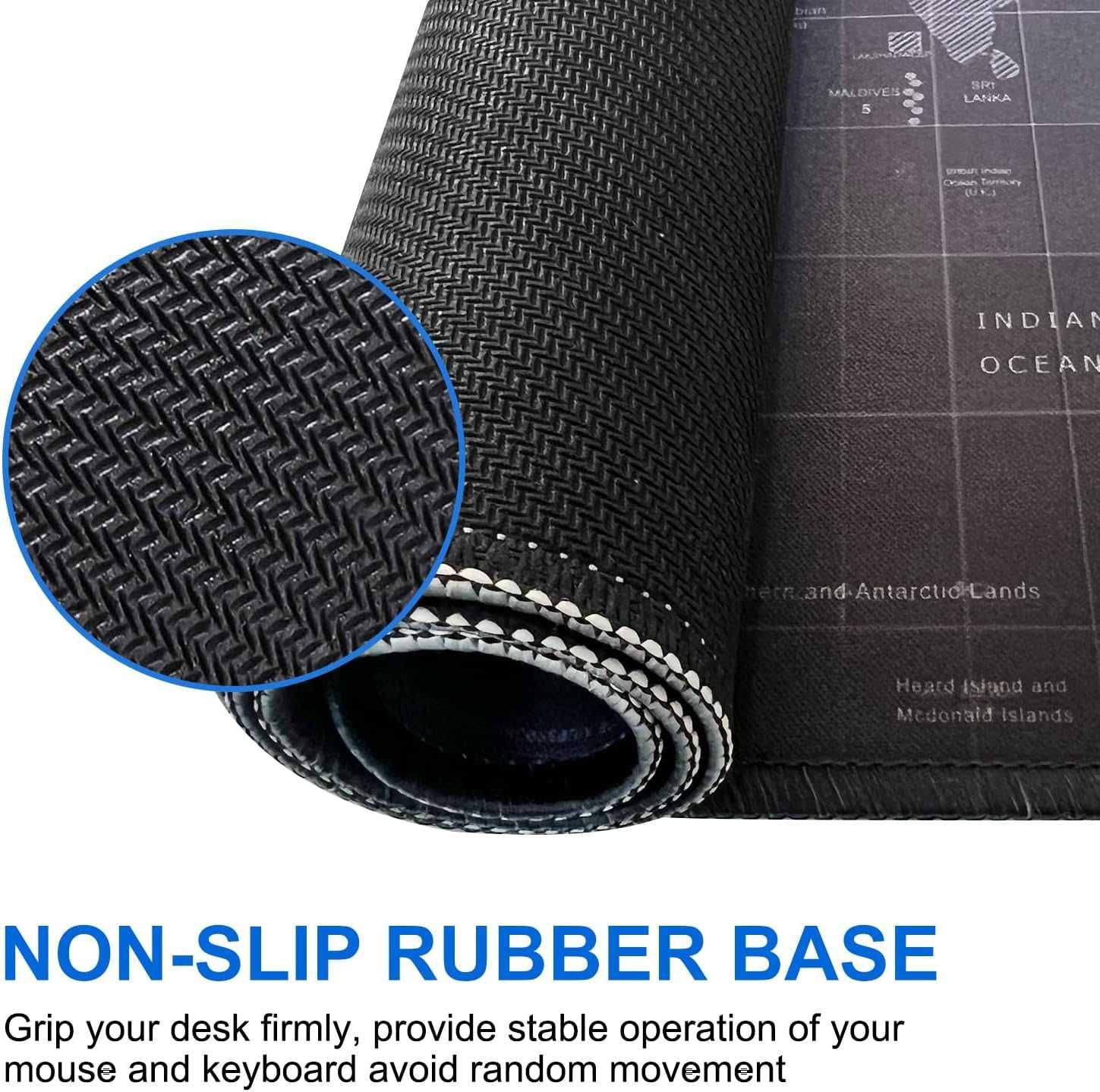 Mousepad Gaming XXL cu Harta Lumii Antiderapant pentru Birou 90x40 cm
