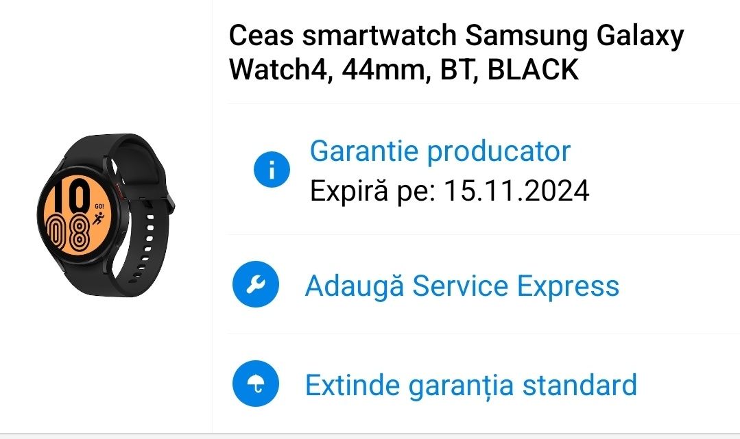Samsung Galaxy watch 4 44mm cu garanție și factură