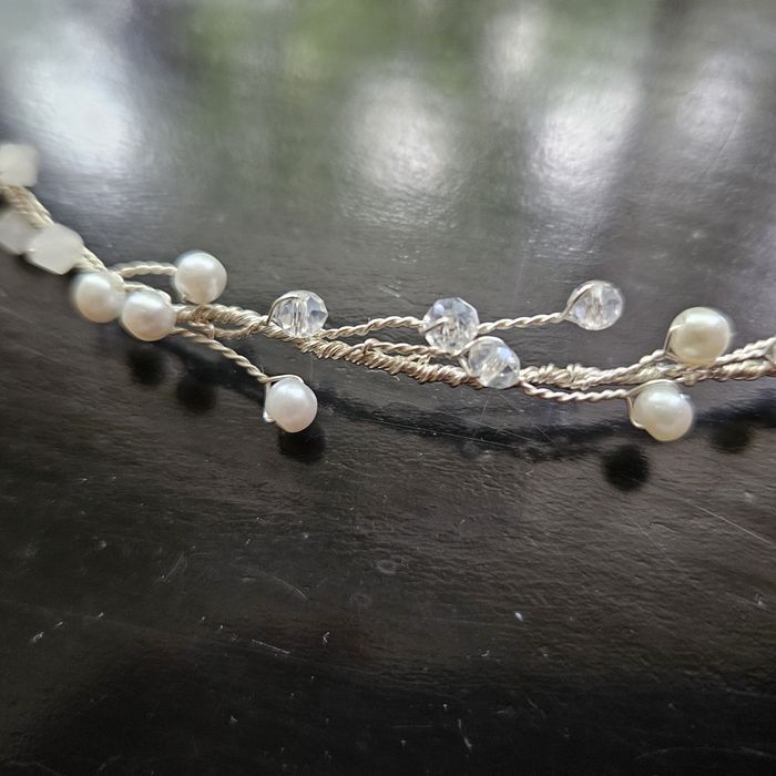 Coronita mireasa cu perle albe