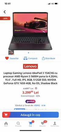 Laptop Lenovo Ideapad 3 Gaming
