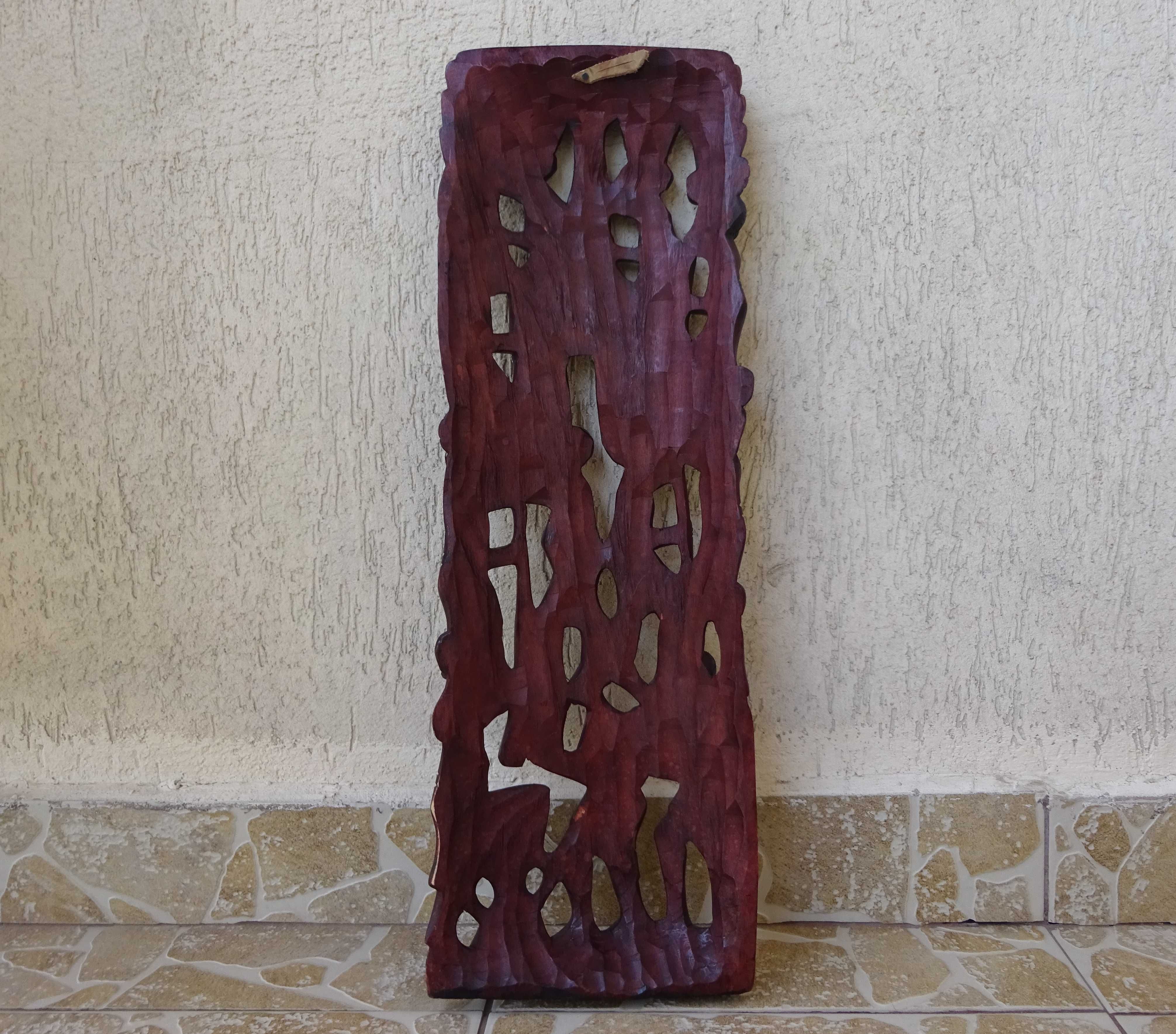 Panou african tribal/ Sculptura veche in lemn exotic/ Kenya