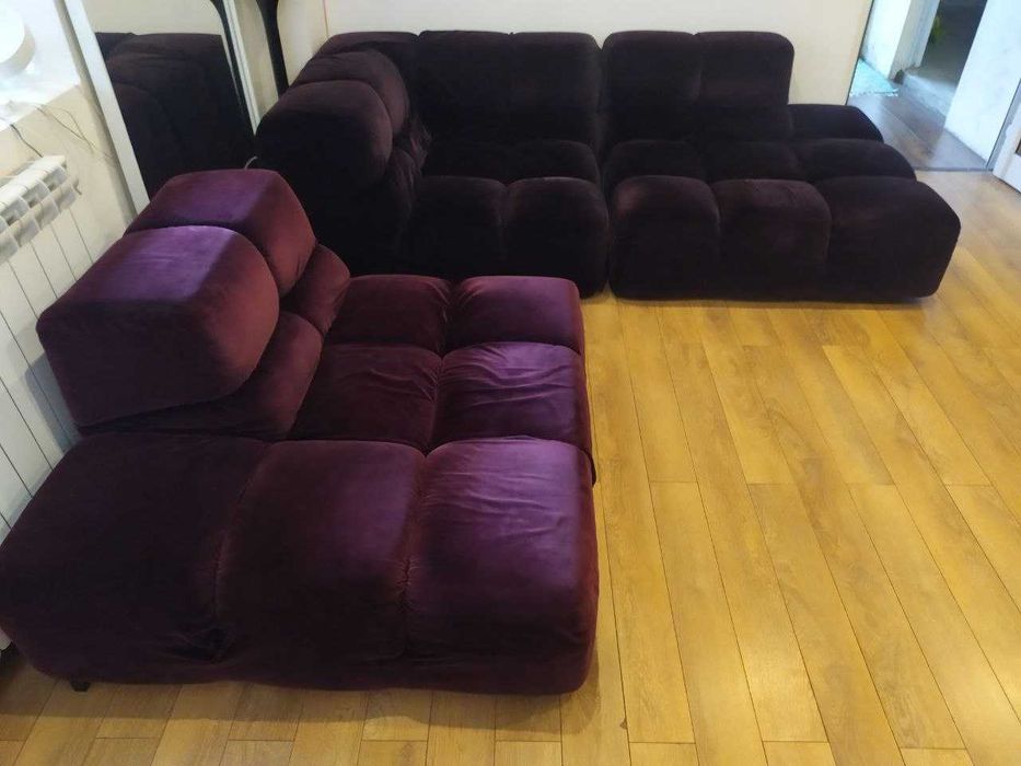 Дизайнерски Канапета B&B Italia в лилаво кадифе! ОРИГИНАЛНИ!