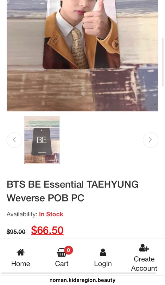 BTS Taehyung V photocard