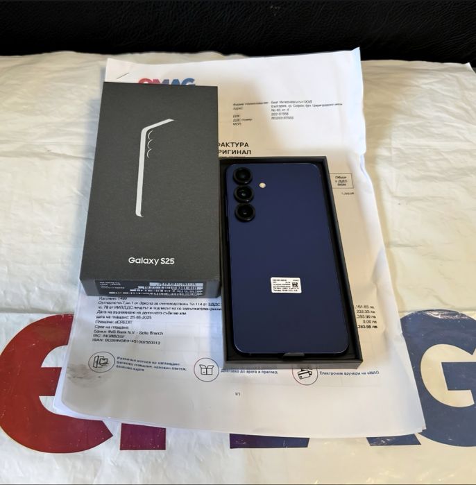 КАТО НОВ 256GB Samsung S25 Гаранция ЕМАГ 2027 Navy / Син
