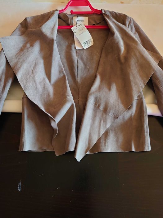 MANGO Сако-блейзър-яке естествена кожа