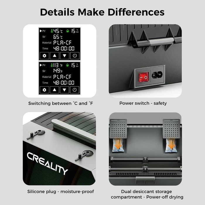 Filament oficial Creality Space PI 2025  uscator 2 role imprimanta  3D