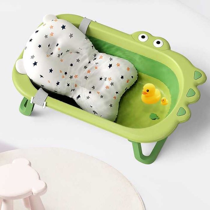 Cadita bebelusi pliabila cu pernuta lavabila HappyCroco 0-3 ani - NOUA