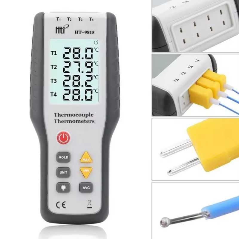 Професионален 4-канален термометър -200~+1372°C, с куфар, 20214283