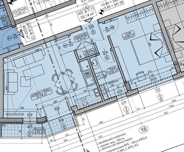 Продава се Двустаен апартамент в София, Триъгълника - 67 кв.м за 1157 €/кв.м - Снимка #2