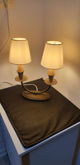 Accesoriu decorațiune lampa vintage colectie bronz Belgia 1950