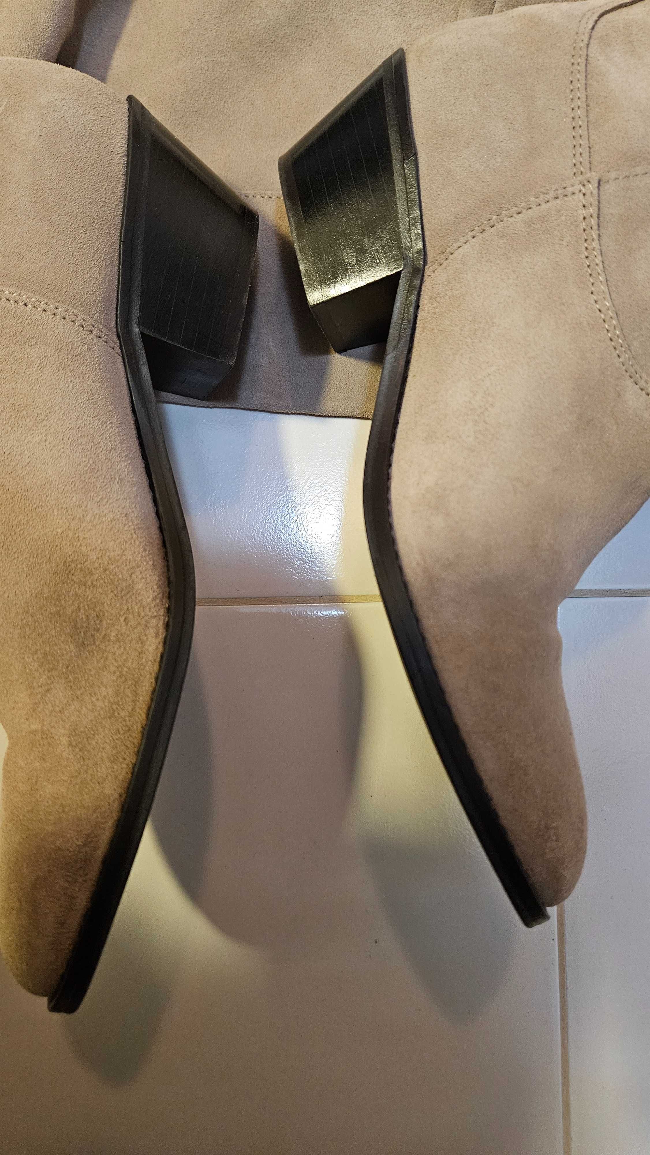 Cizme dama, piele intoarsa, 38cm