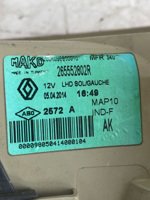 Stop stanga spate RENAULT FLUENCE L30_ 2010 - > 265552802R