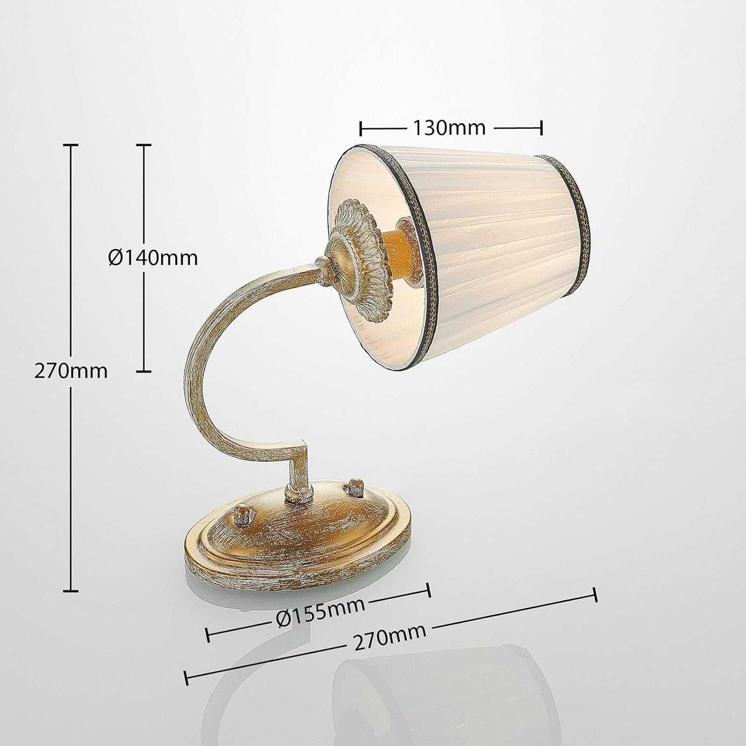Lampă de perete textilă Lindby 9624880, alamă antică