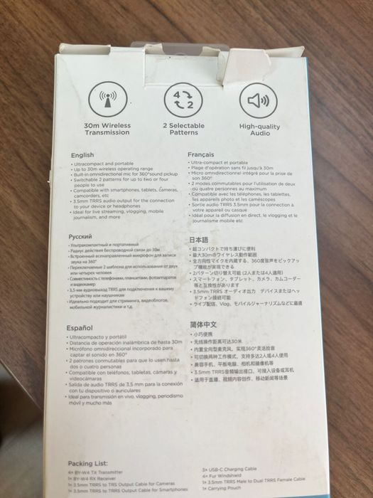 Микрофоны 4 канала, беспроводные