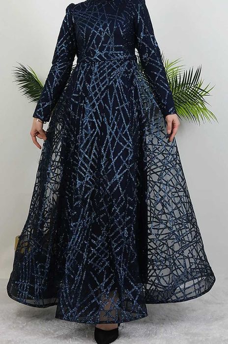 Рокля официална тъмно синя