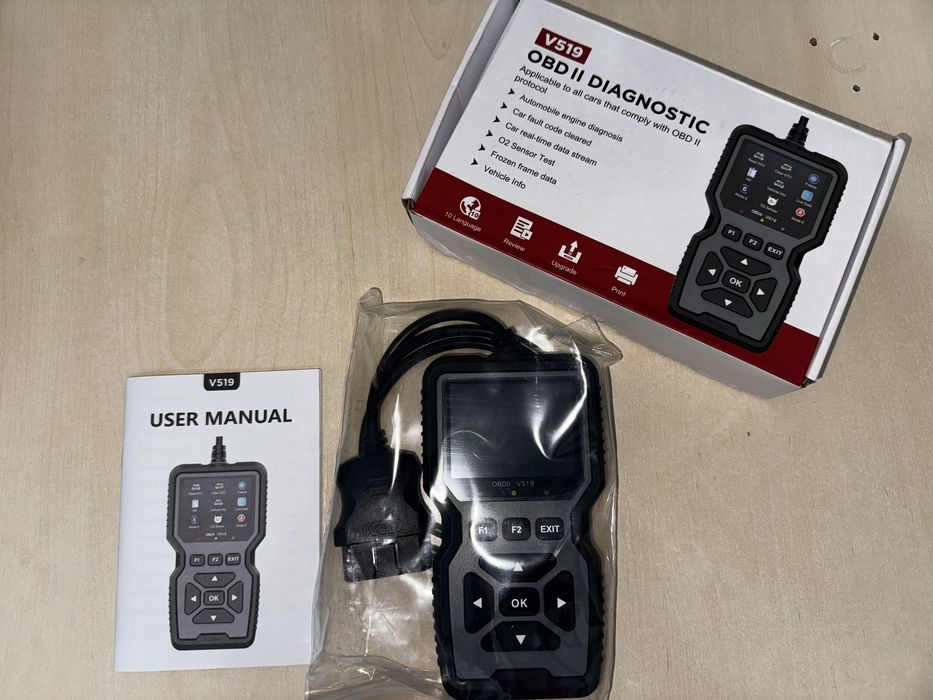 Автомобильный OBD II Диагностический Сканер VS19, считывает ошибки