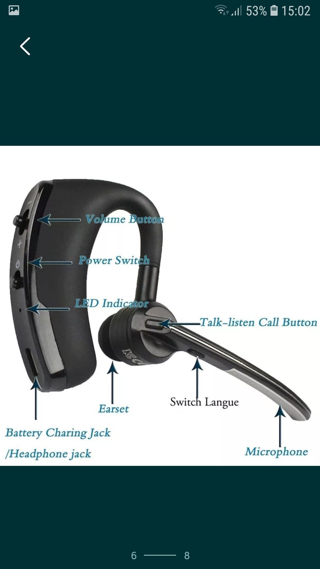 Casca bluetooth V8