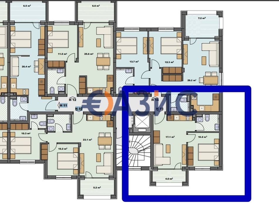 Апартамент с 1 спалня в нова фаза "Парк Сайд 3" на комплекс Грийн Лайф