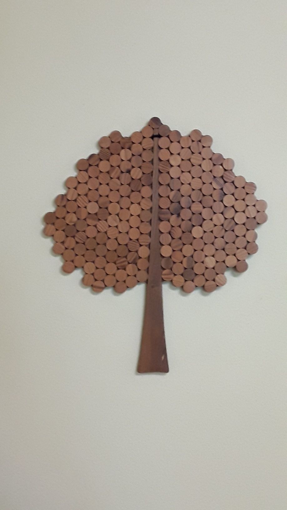 Aplica decorativa copac din rondele de lemn