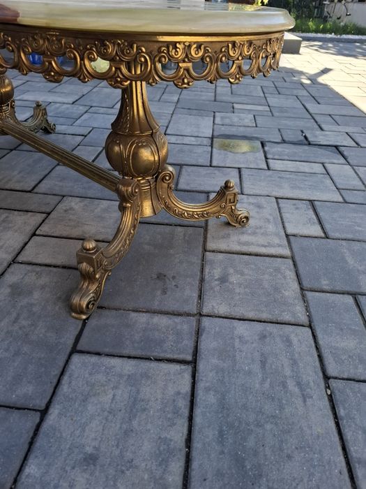 Vand masuta bronz cu blat din onix