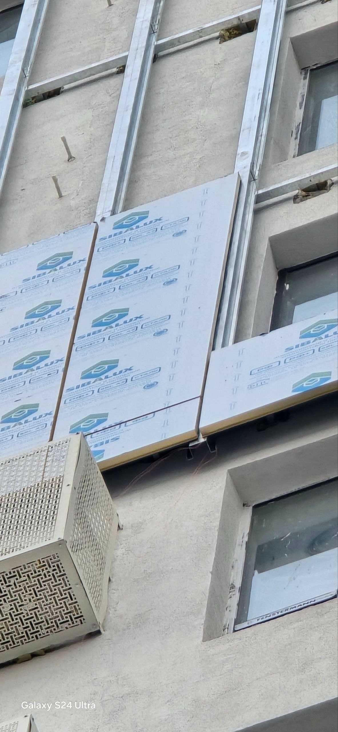Сухой монтаж Вентилируемый фасад с утеплителем  из алюкабонд ламинам