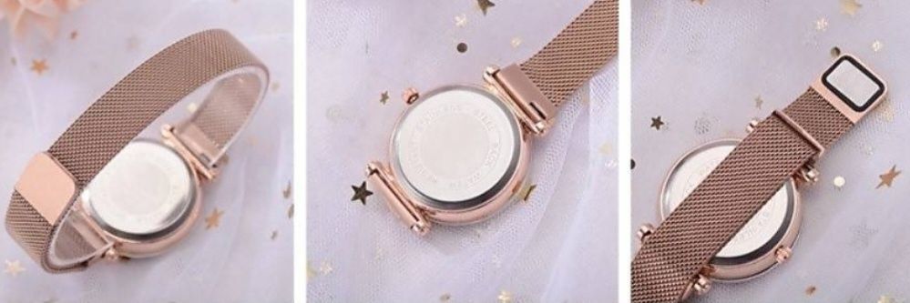 НОВ дамски кварцов часовник, с магнитна верижка