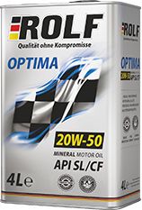 Минеральное моторное масло ROLF OPTIMA SAE 20W50 API SL/CF