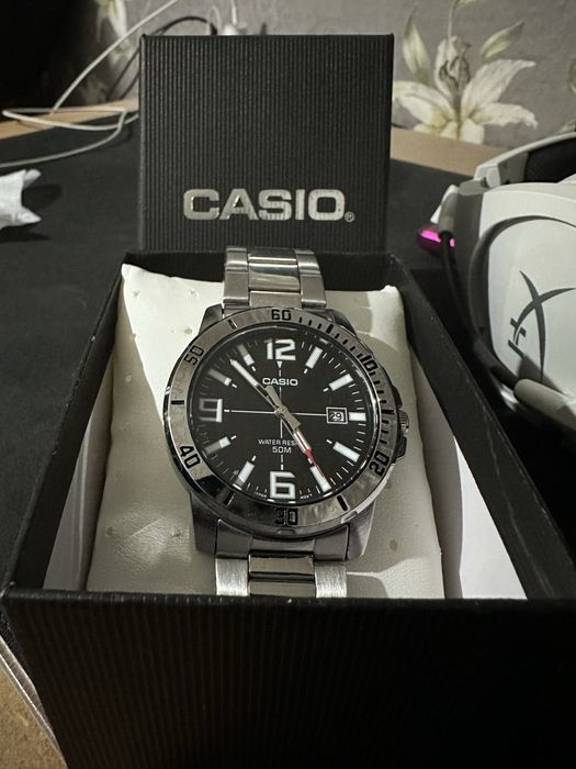 Часы Casio оригинал Кварцевые CASIO MTP-VD01D-1BVUDF сталь
