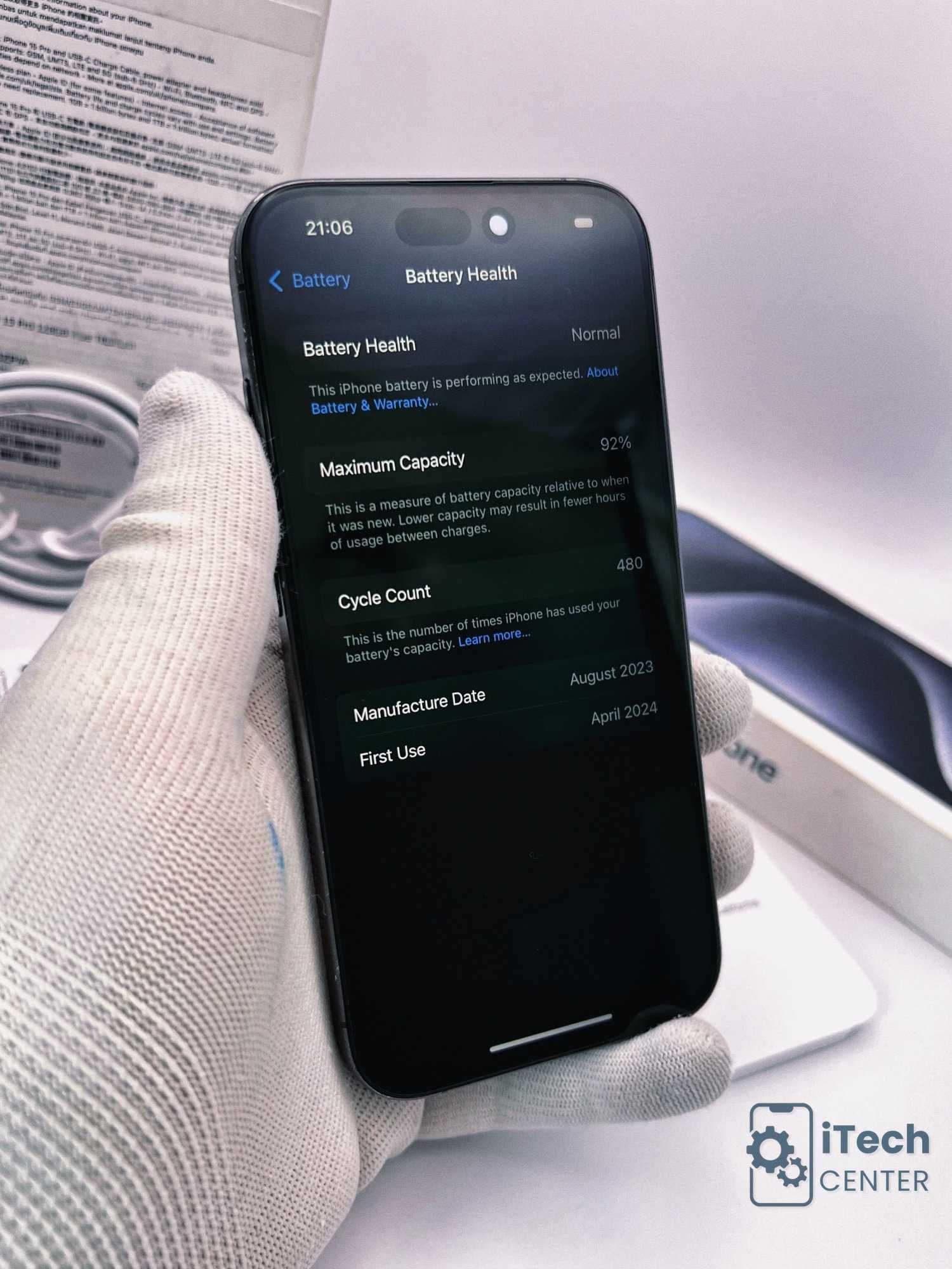 iPhone 15 Pro, 128GB, Blue Titanium, 92% батерия, ОТЛИЧЕН, ГАРАНЦИЯ!