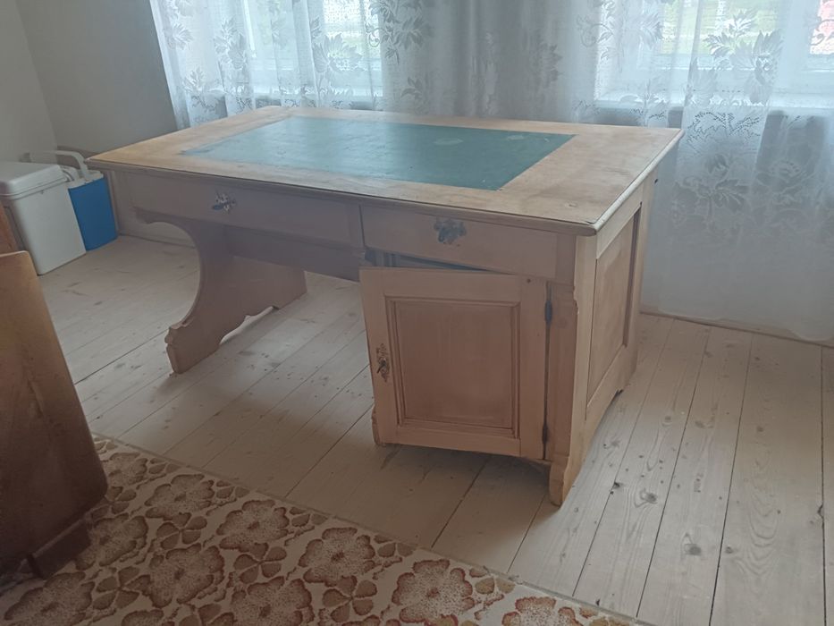 Birou vechi din lemn masiv de stejar (recondiționat)