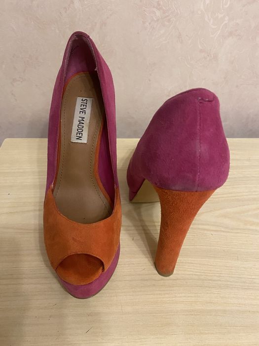 Комбинированные замшевые туфли