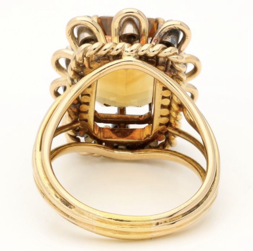 Inel din aur de 18k cu spinel si diamante naturale