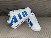 Nike Air More Uptempo Low White and Hyper Royal nr 39