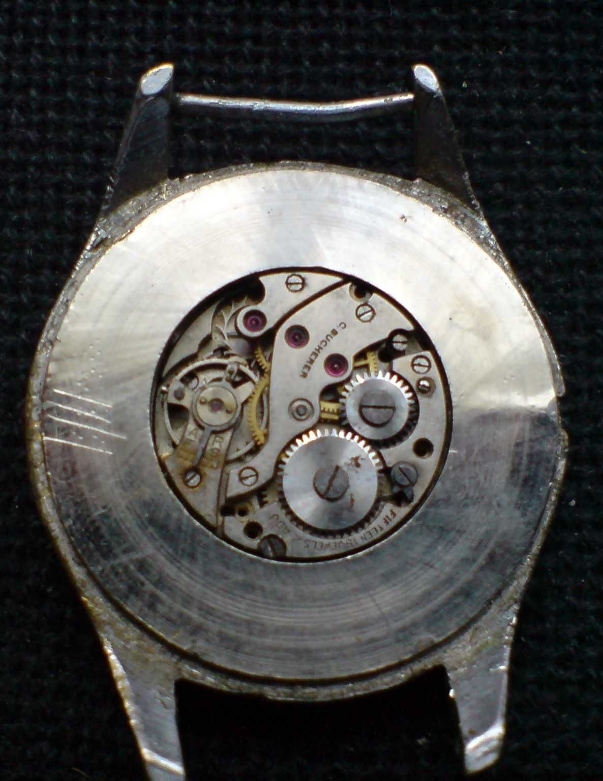 Mecanism ceas C Bucherer, cadran Movado vechi, pentru piese