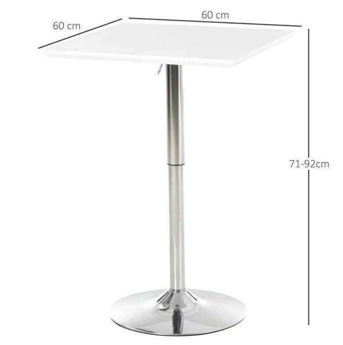 HOMCOM Бар маса,  регулируема по височина квадратна бар маса