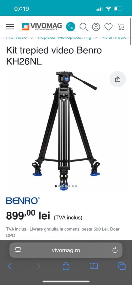Kit trepied video Benro KH26NL - Stare ca nou