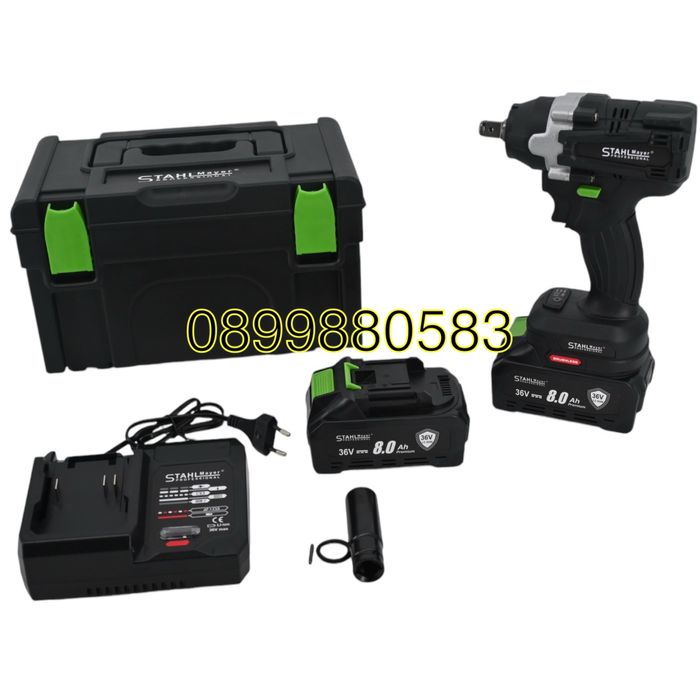 Акумулаторен ударен комбиниран гайковерт StahlMayer 36V 8Ah 850 Nm