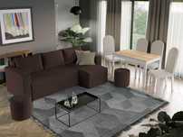 Coltar Alfa Maro+Masa Grand Stejar Auriu+4 Scaune Grand Crem