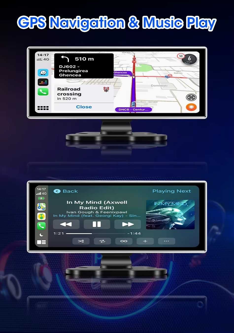 Navigatie bord,touchscreen 26cm,camera 4k,Carplay si Android Auto