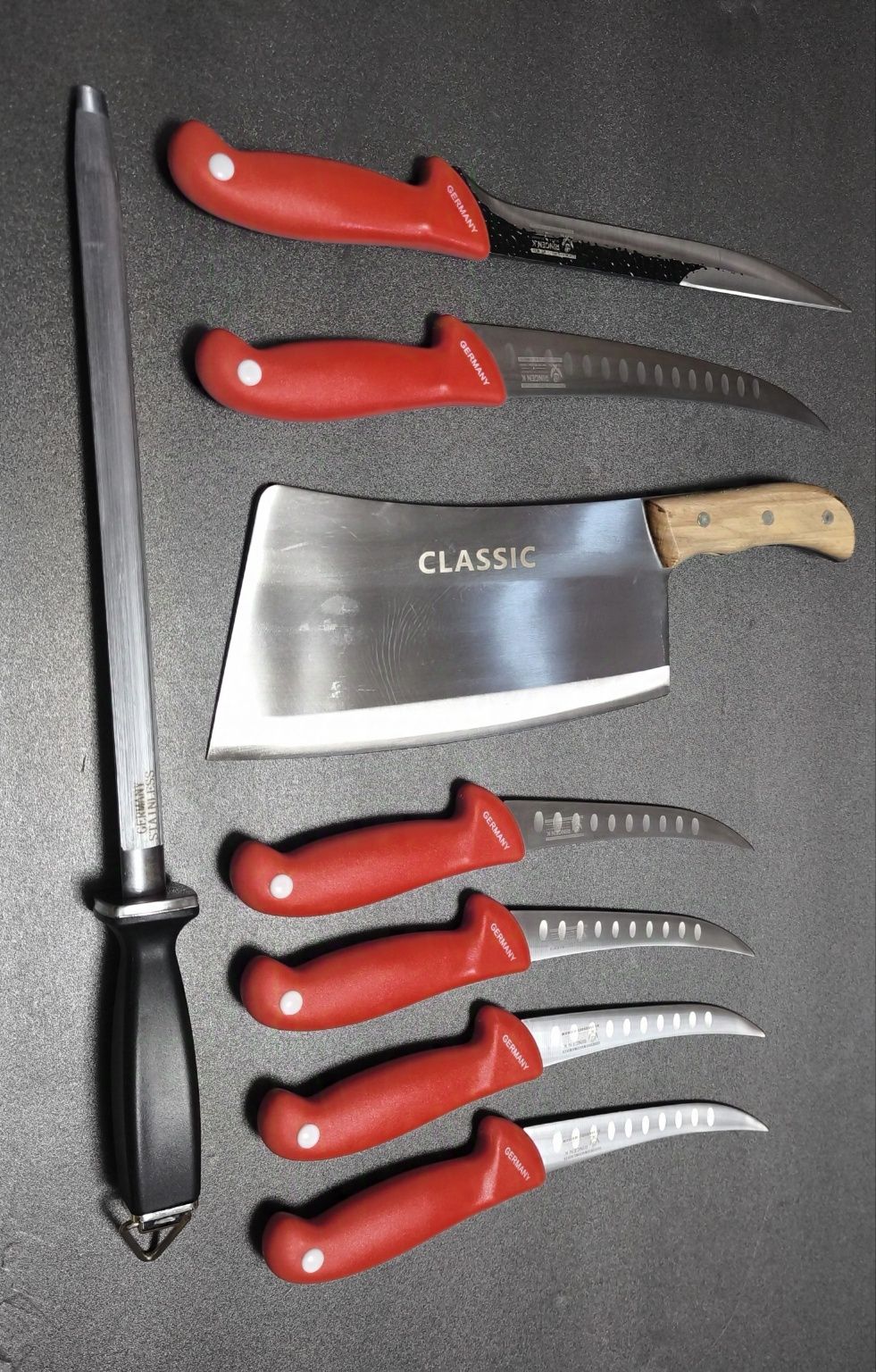 Set Cutite Macelarie 8 Piese Germany RED