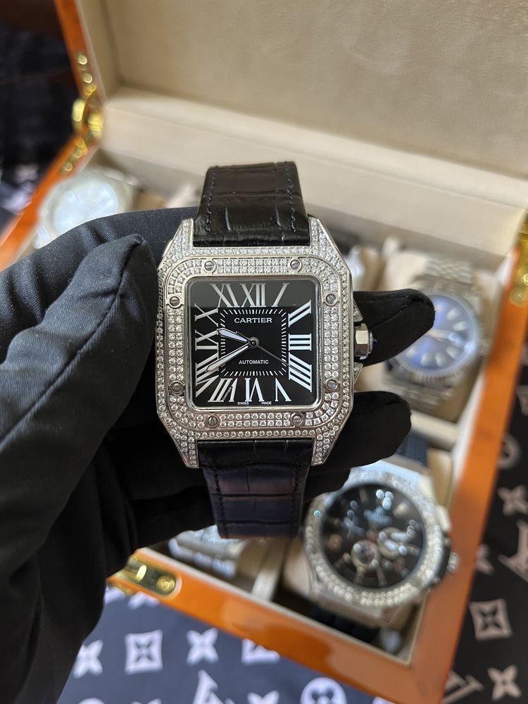 Cartier Santos 100 Diamond Bezel
