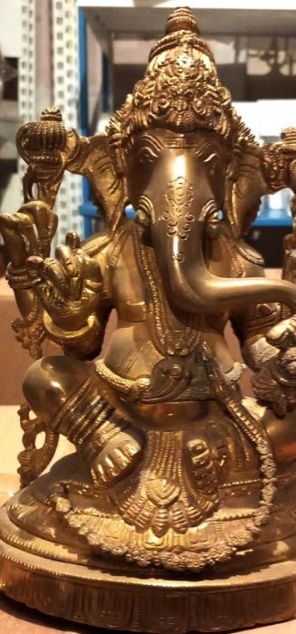 Sculptura din bronz masiv de dimensiuni impresionante Ganesha piesa cu