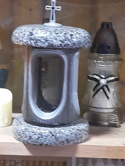 Felinar  funerar din inox pentru cimitir nou si din granit