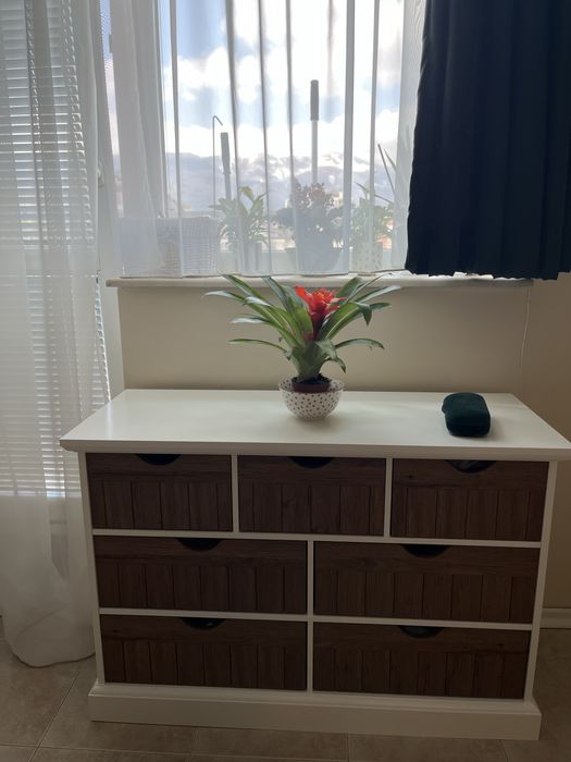 Скрин със 7 чекмеджета OLDEKROG цвят дъб/бяло