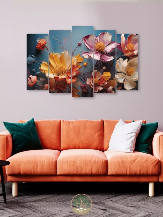 Новая. Модульная картина 125х80 см. Цветы