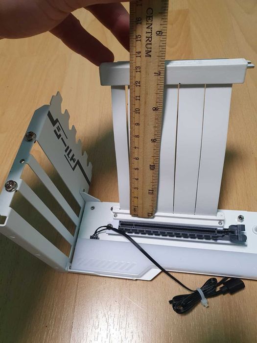 Suport Vertical GPU EZDIY-FAB, cu cablu Riser PCIe 4.0, ARGB, Alb