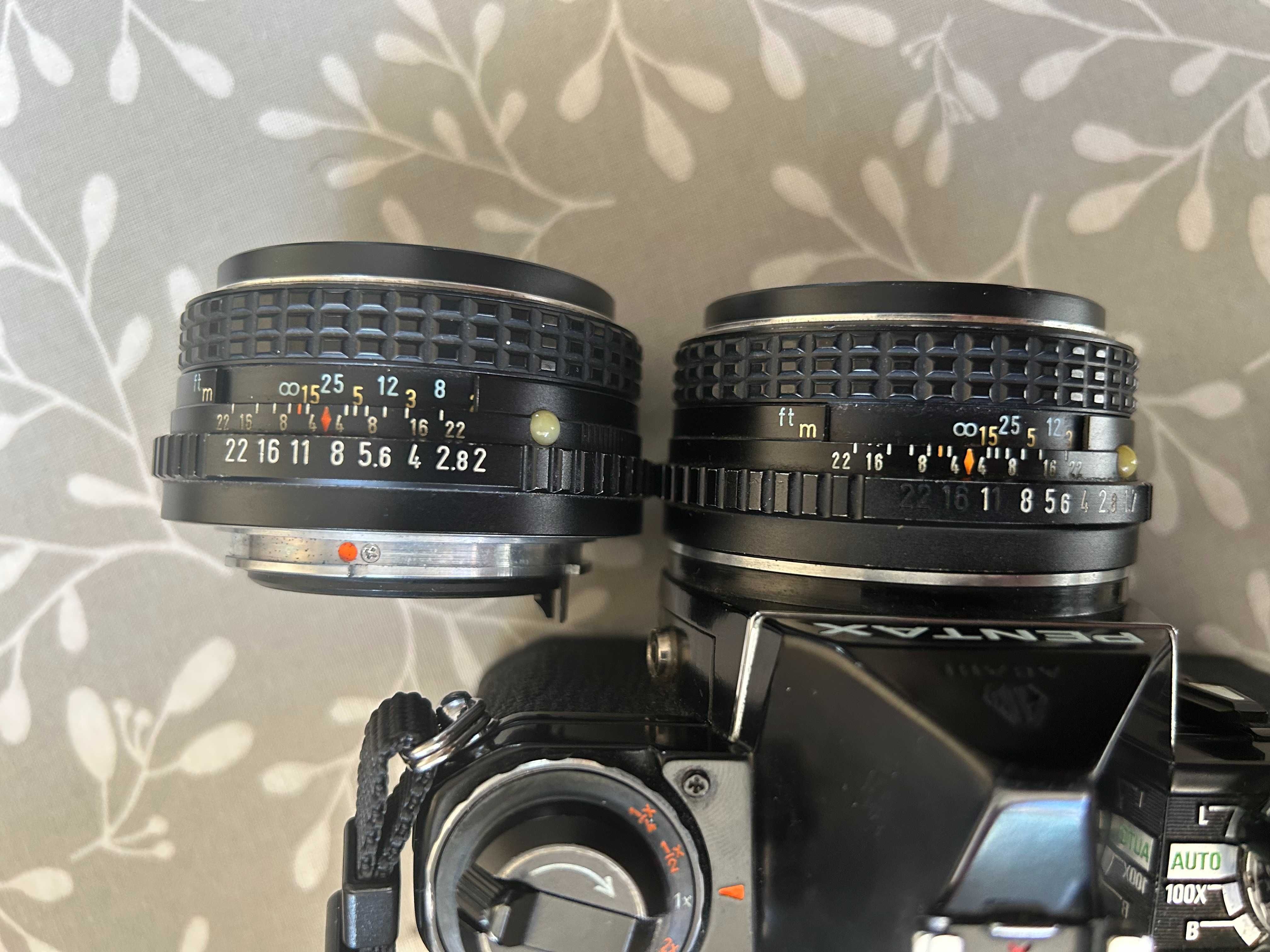 Фотоапарат Pentax me, с два обектива - smc f1,7 и f2