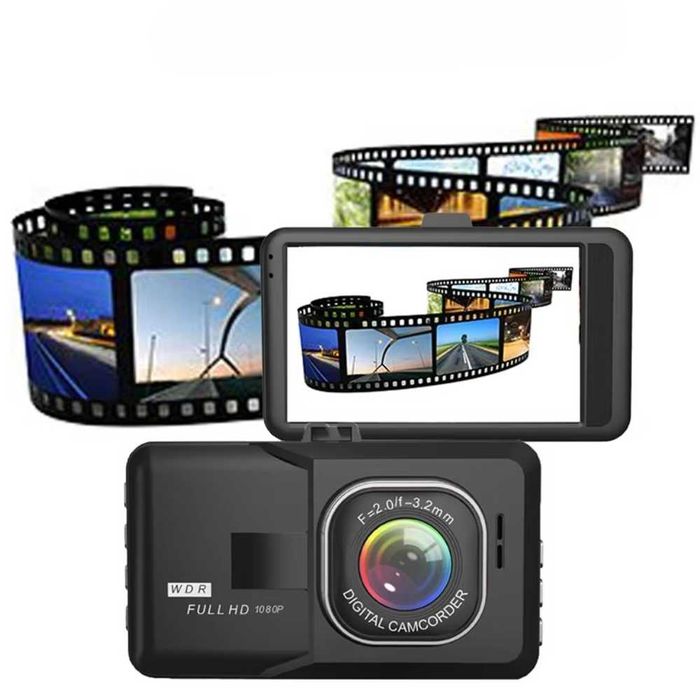 Camera Auto DVR Full HD 1080P cu Ecran 2.4", Unghi Larg, Inregistrare