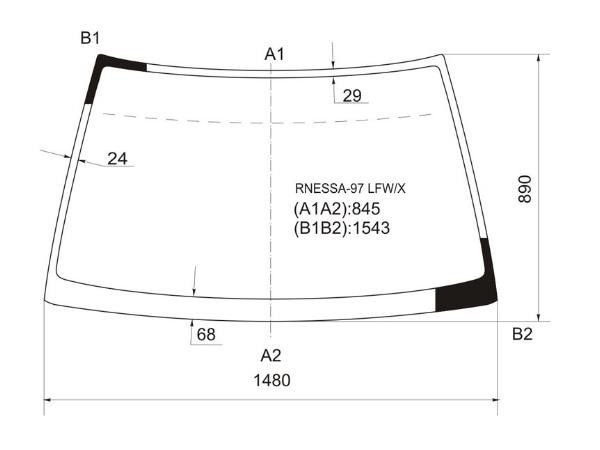 Стекло лобовое  Nissan Rnessa